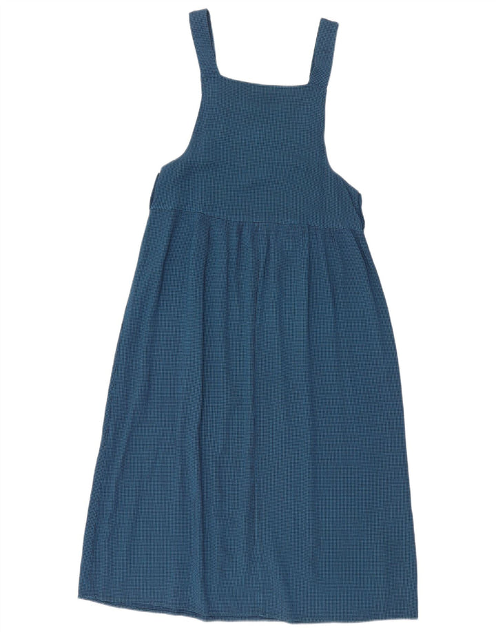 Vestido avental feminino vintage UK 14 azul médio