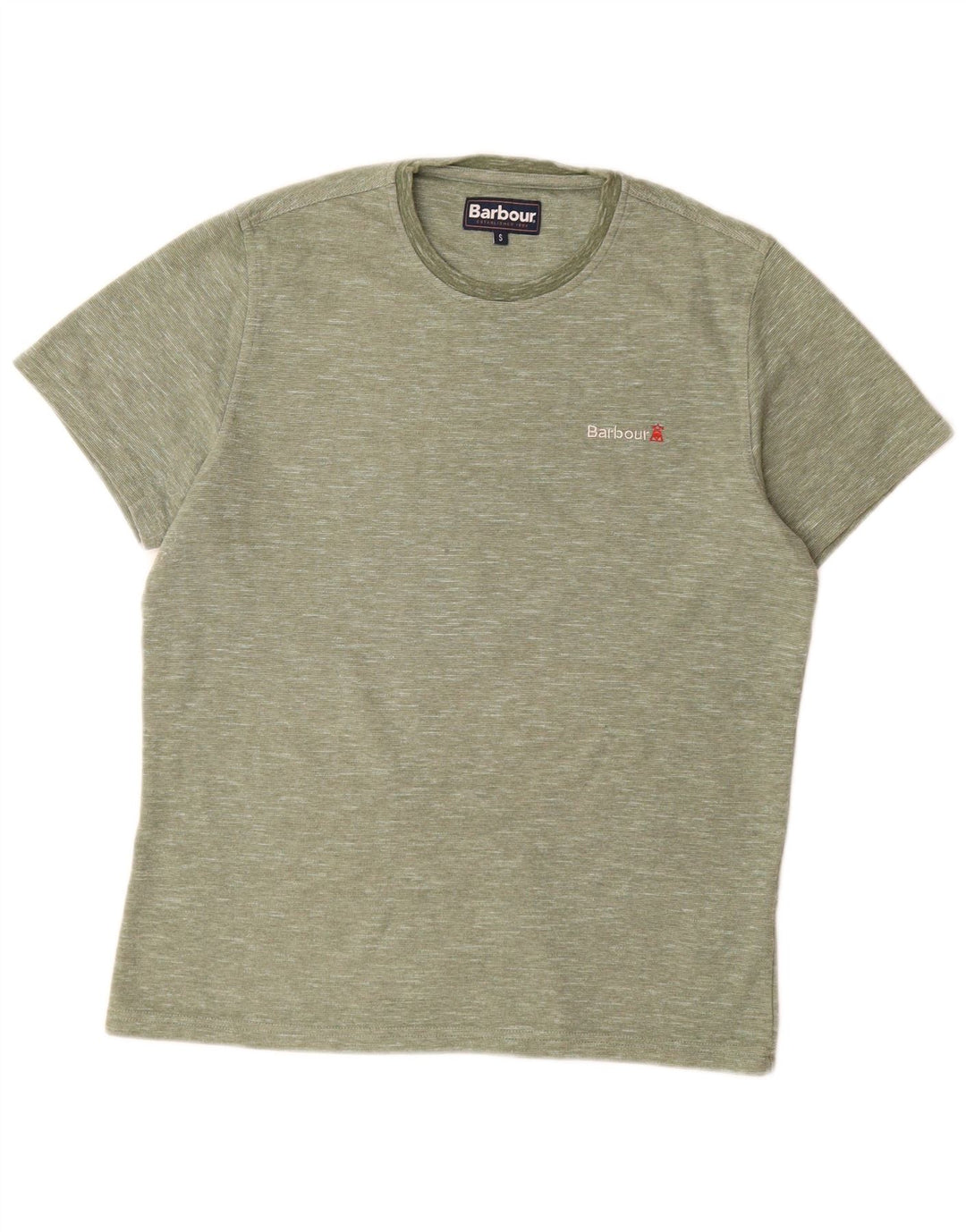 Camiseta masculina Barbour top pequeno algodão manchado verde