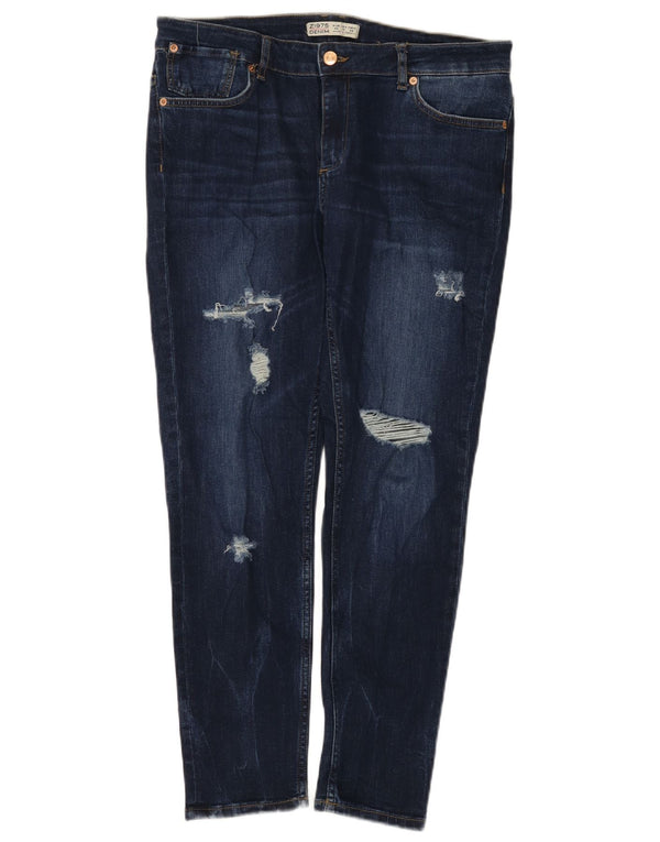 Calça jeans skinny feminina Zara EU 42 grande W32 L28 azul