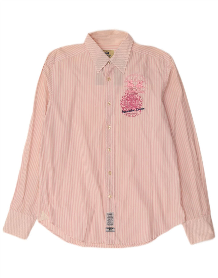 Camisa gráfica masculina La Martina listrada rosa grande