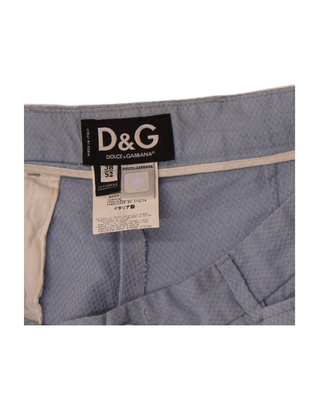 Calça masculina reta casual DOLCE & GABBANA IT 52 XL W38 L34 algodão azul