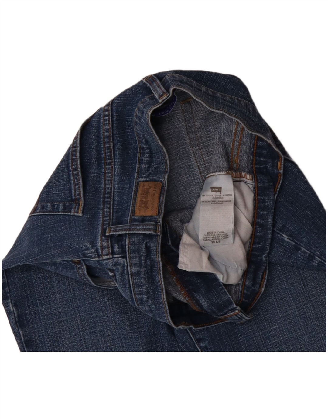 Levi's feminino 515 bootcut jeans US 10 grande W30 L32 algodão azul