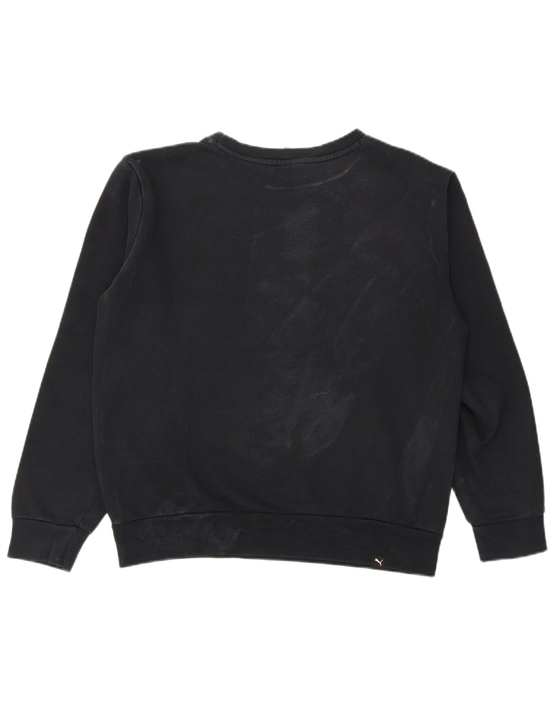 Puma Mens Graphic Moletom Jumper Pequeno Algodão Preto