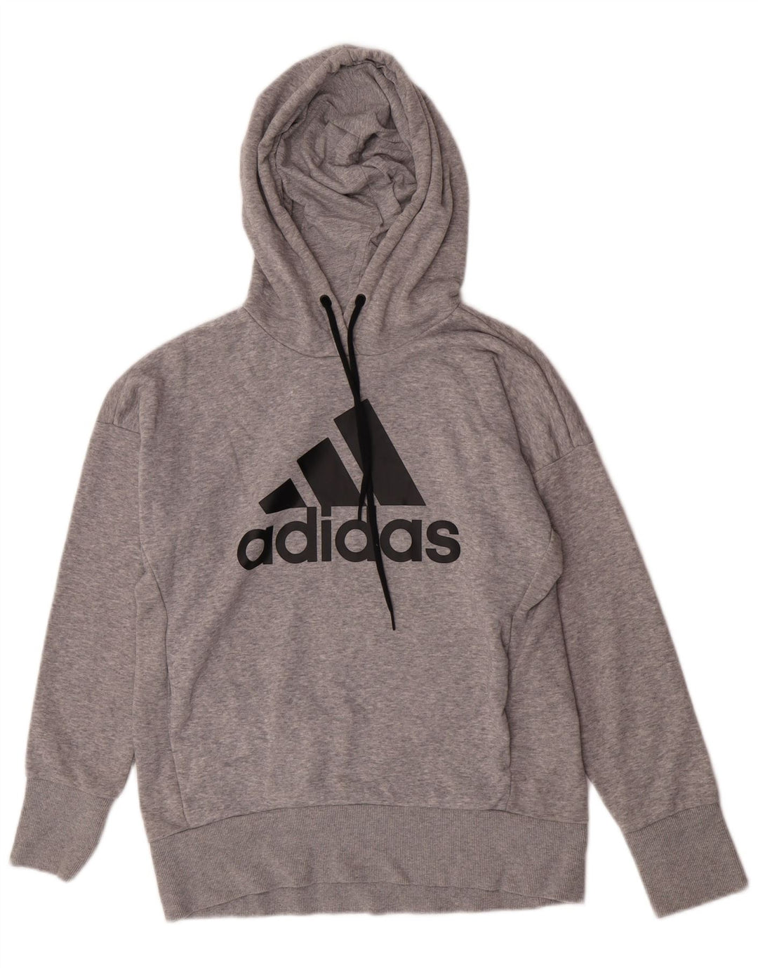 Adidas feminino gráfico moletom jumper reino unido 8/10 pequeno cinza manchado