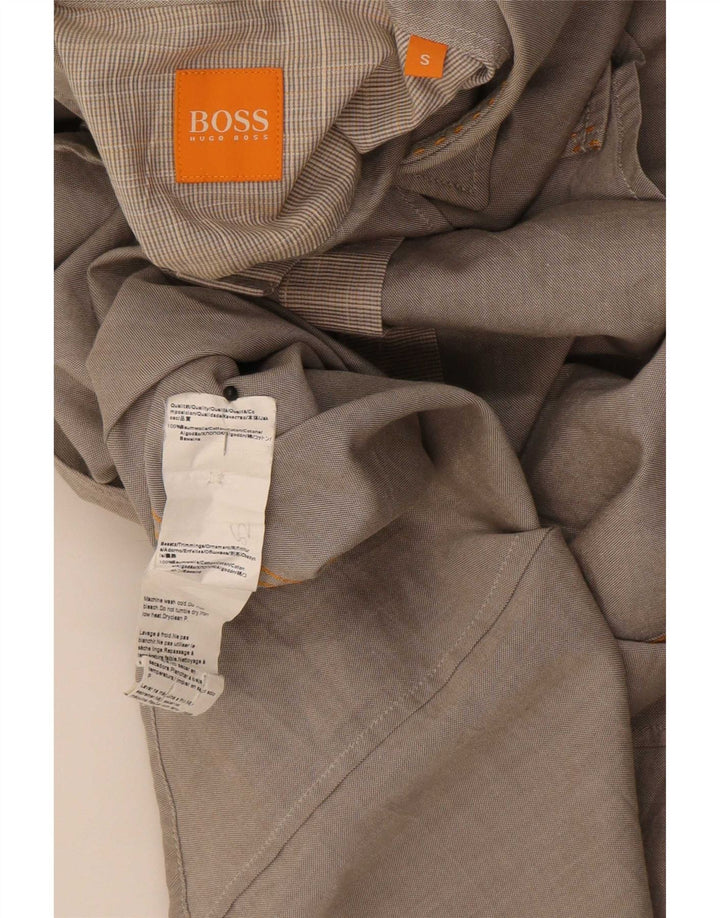 Camisa masculina Hugo Boss pequena cinza algodão