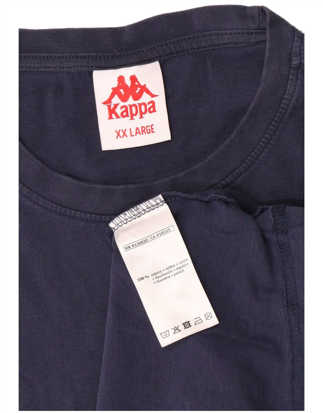 Camiseta masculina Kappa Top 2XL algodão azul marinho