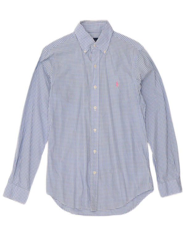 Camisa masculina Ralph Lauren XS azul algodão guingão