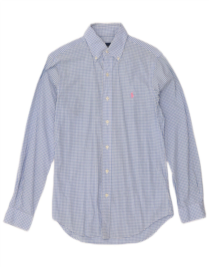 Camisa masculina Ralph Lauren XS azul algodão guingão