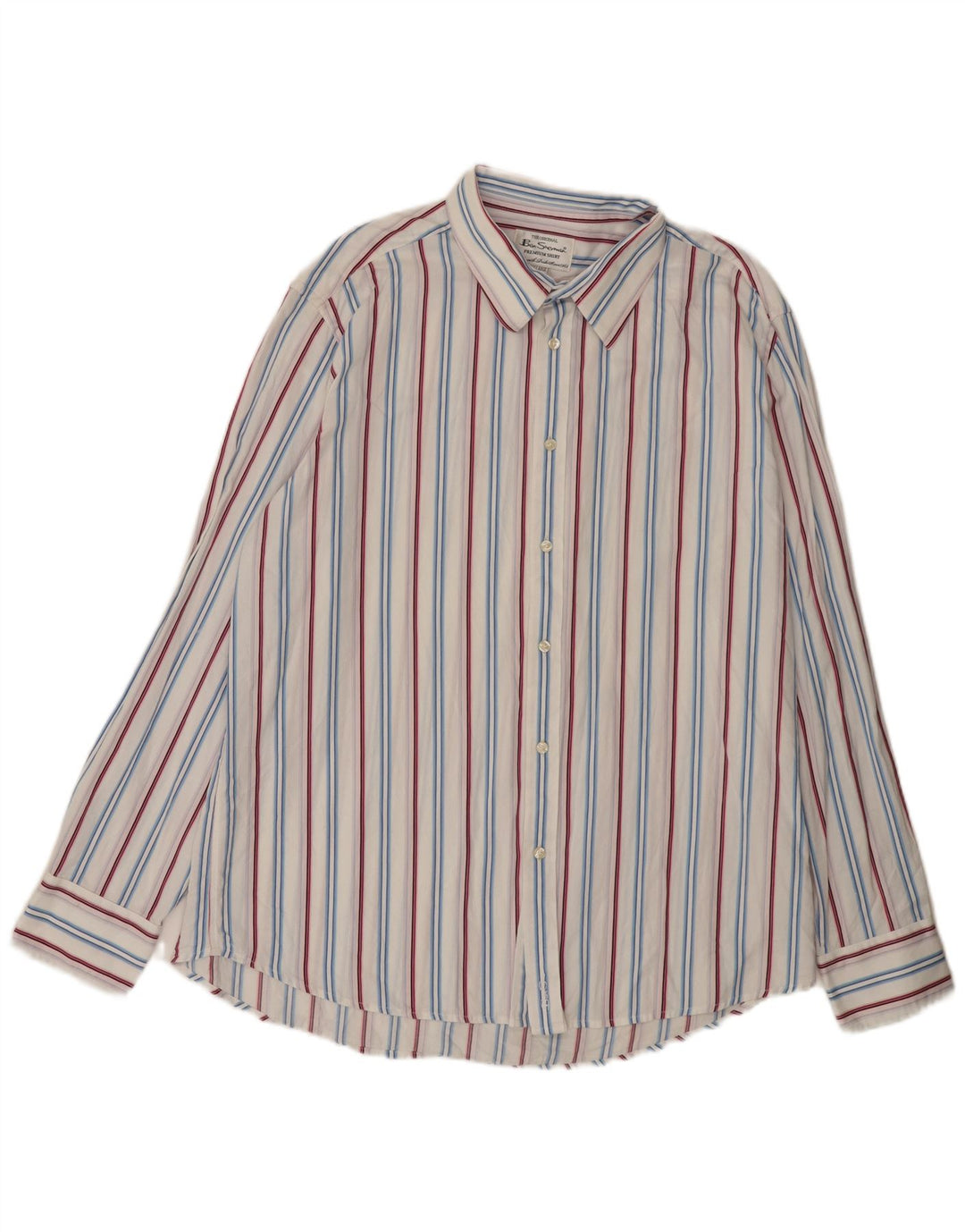 Camisa masculina Ben Sherman 2XL algodão listrado branco