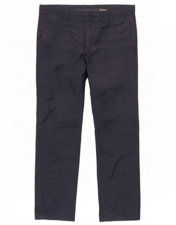 Calça chino reta masculina Harmont & Blaine IT 46 pequena W32 L29 azul marinho