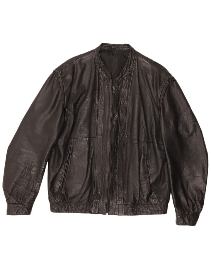 Jaqueta de couro masculina vintage IT 46 pequena couro preto