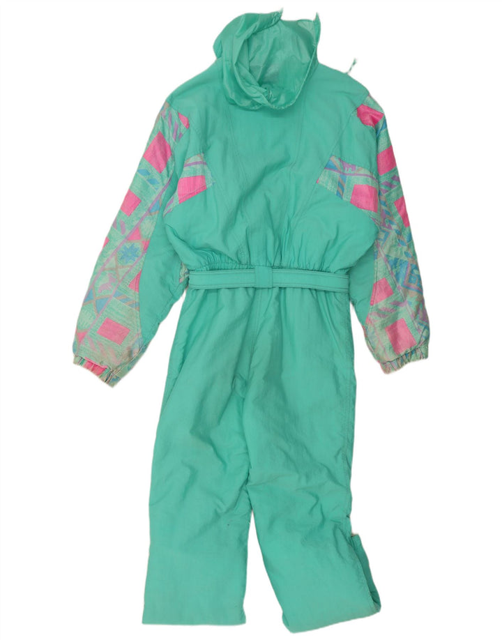 Macacão de esqui masculino C.KEER com capuz grande geométrico turquesa