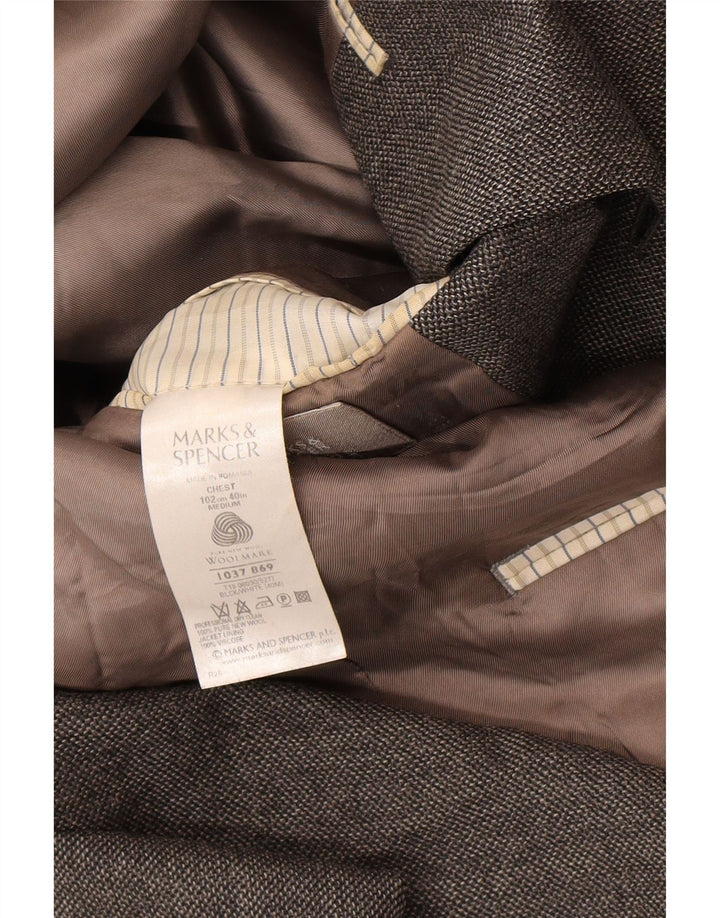 Jaqueta blazer masculina de 2 botões Marks & Spencer Reino Unido 40 cinza médio lã nova