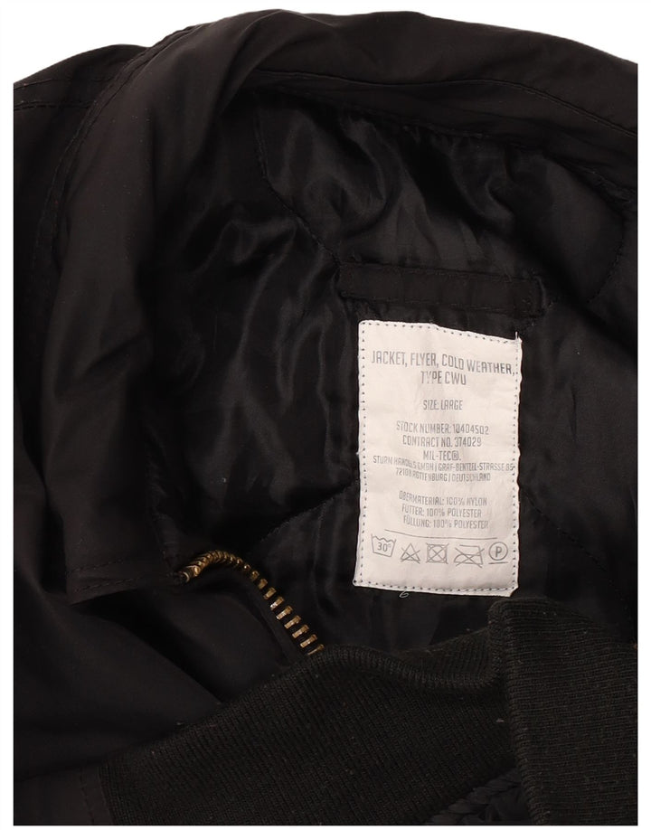Jaqueta vintage masculina de aviador para voo em tempo frio Reino Unido 40 grande nylon preto