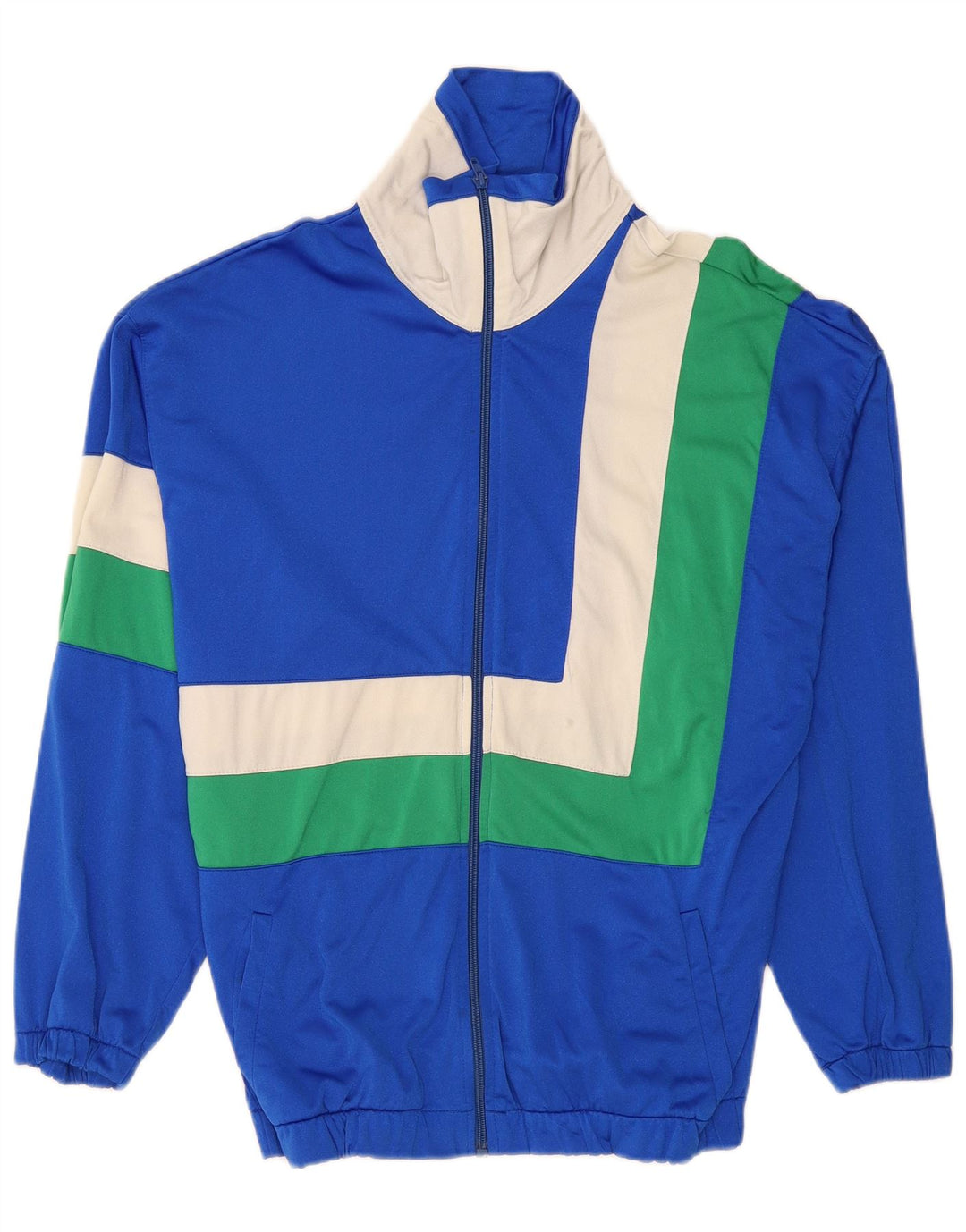 Jaqueta vintage masculina de agasalho pequeno azul colorido
