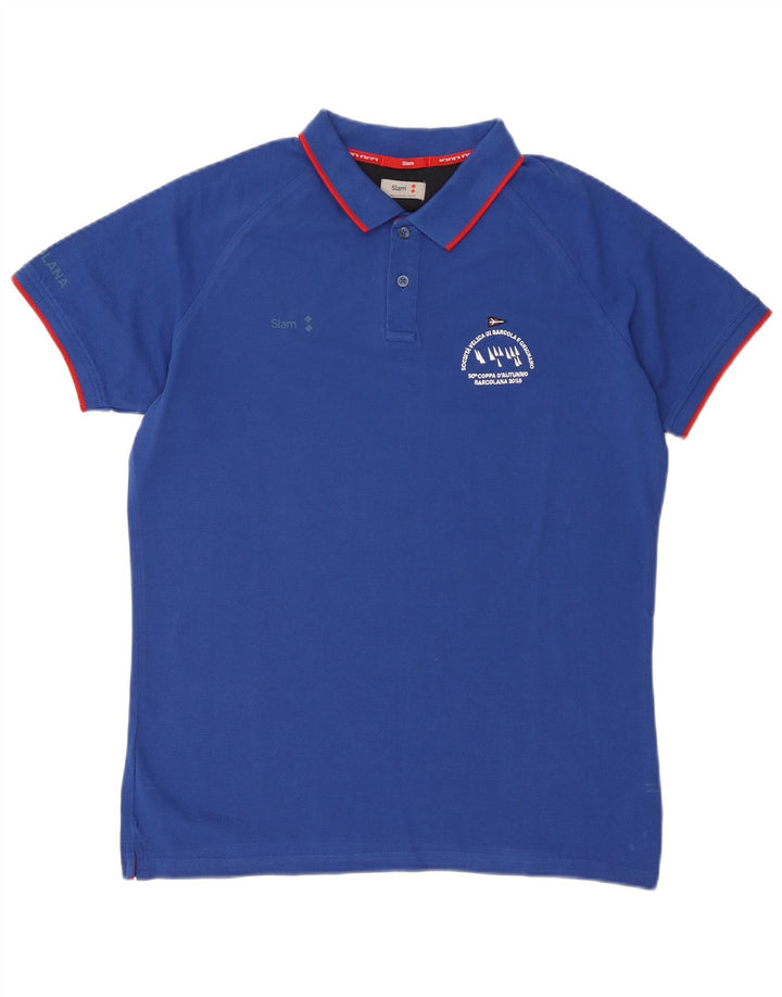 Camisa polo masculina Slam Graphic XL algodão azul
