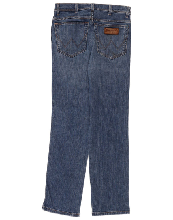 Wrangler Masculino Texas Stretch Straight Jeans W30 L32 Azul Algodão