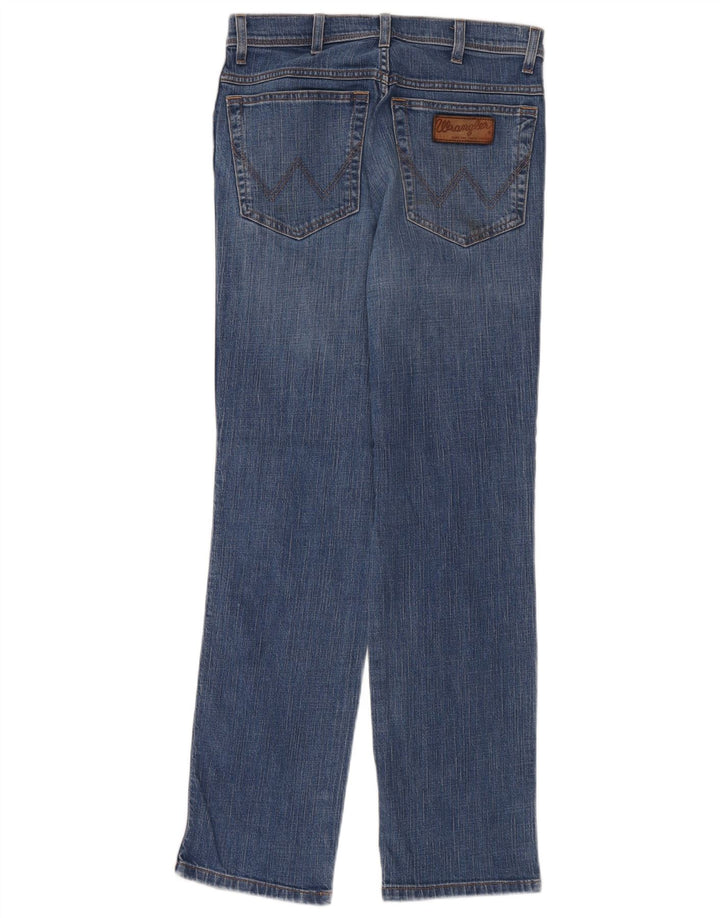Wrangler Masculino Texas Stretch Straight Jeans W30 L32 Azul Algodão