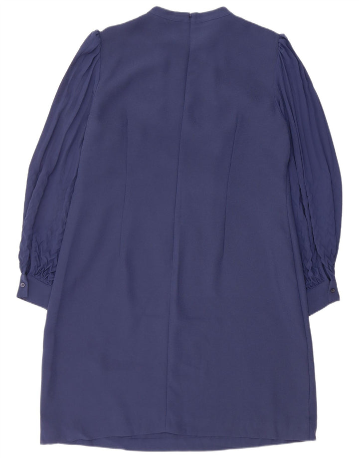 Vestido feminino Hobbs de manga comprida, tamanho UK 16, grande, azul marinho, poliéster