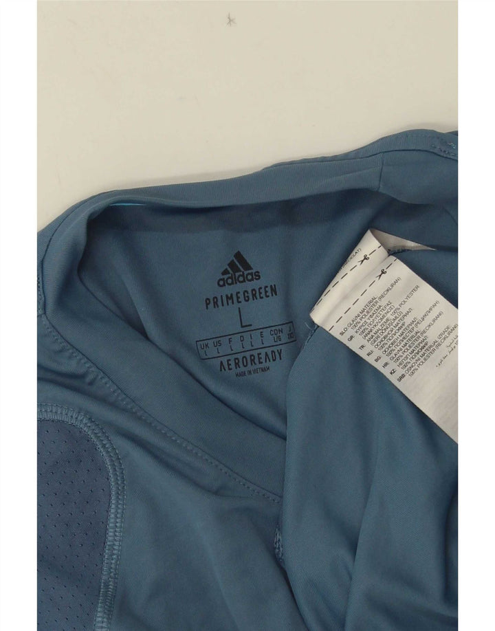 Adidas Mens Aeroready Camiseta Top Grande Azul Poliéster