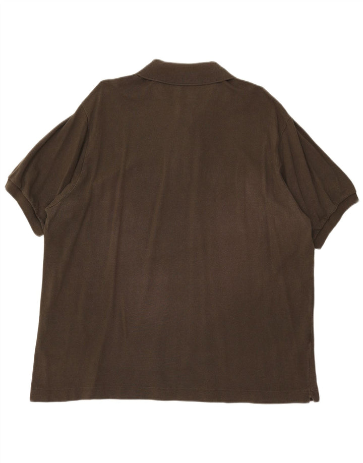 Camisa polo masculina LACOSTE tamanho 7 2XL algodão cáqui