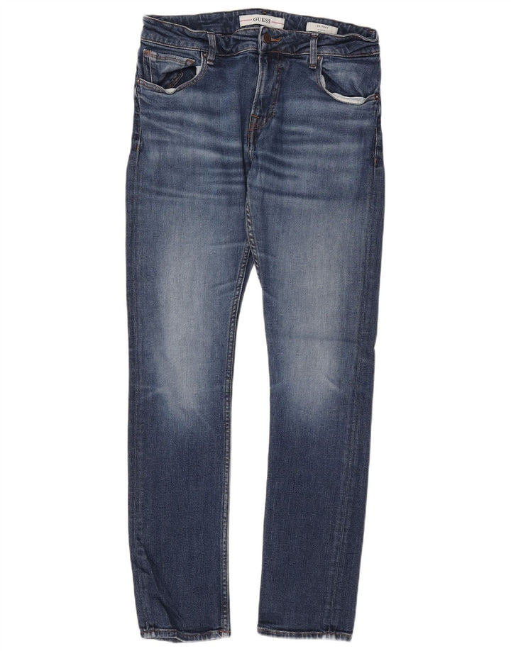 Calça jeans feminina Miami Skinny GUESS W34 L31 azul algodão