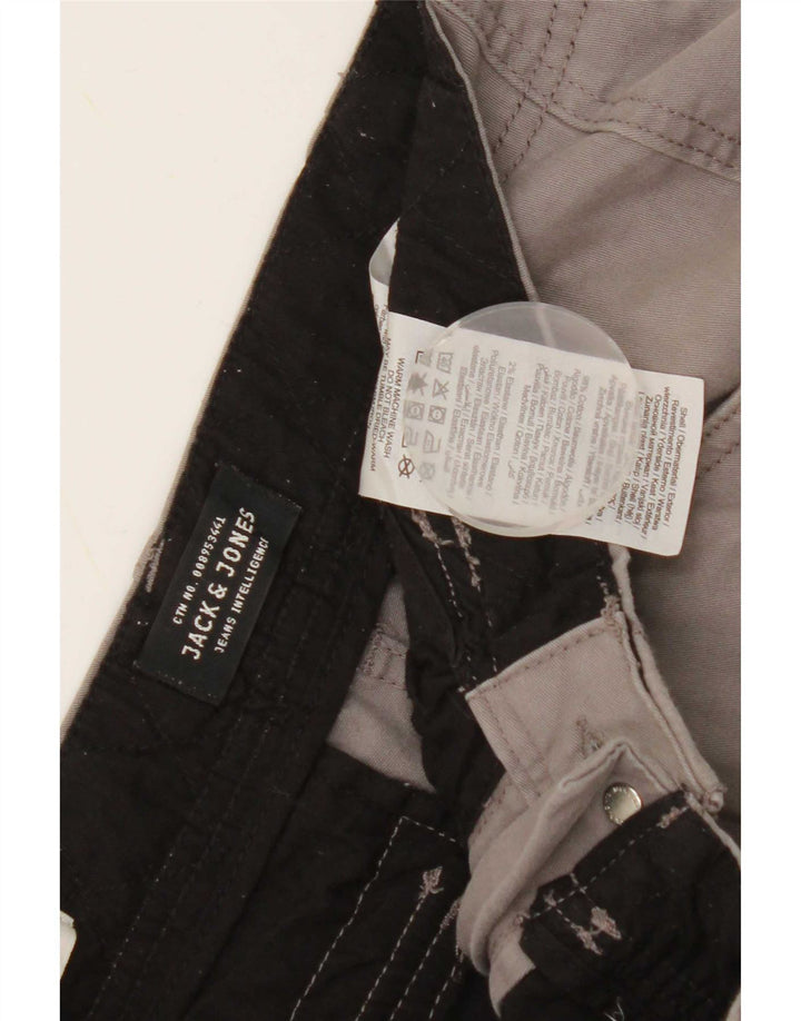 Shorts cargo masculino Jack & Jones Comfort Fit pequeno W29 algodão cinza
