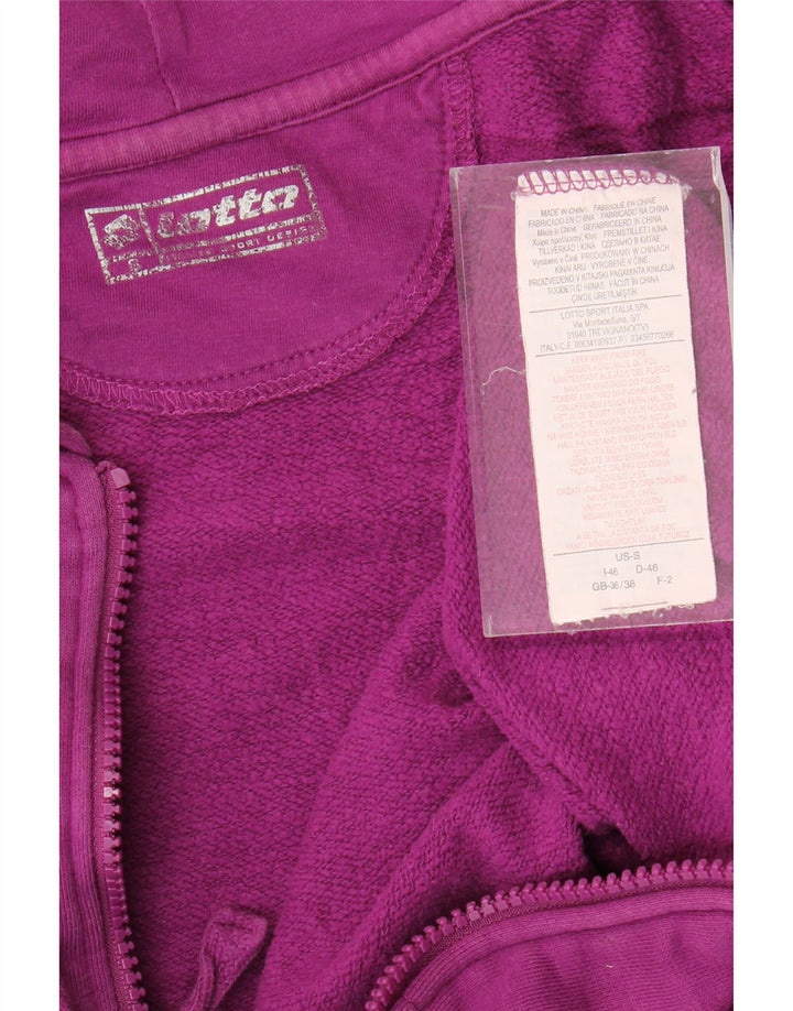 Suéter feminino com capuz e zíper gráfico grande da LOTTO Reino Unido 10 pequeno marrom