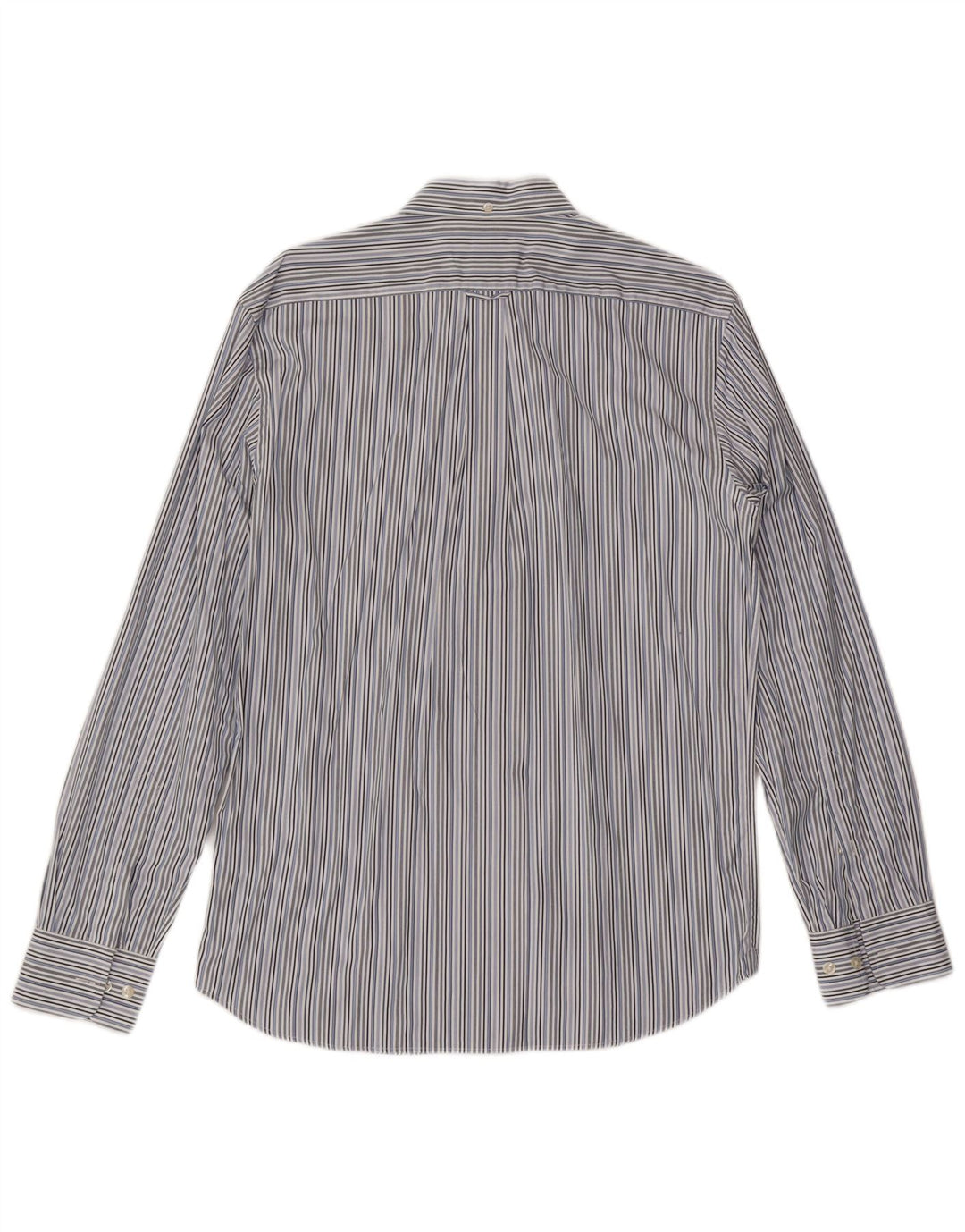 Camisa masculina Faconnable Club de algodão listrado azul médio