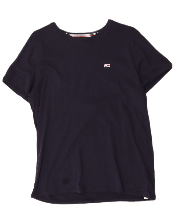 Camiseta masculina Tommy Hilfiger Top médio algodão azul marinho