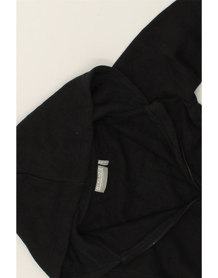 MCKENZIE Boys Graphic Zip Hoodie Sweater 8-9 Years Black Cotton | Vintage Mckenzie | Thrift | Second-Hand Mckenzie | Used Clothing | Messina Hembry 