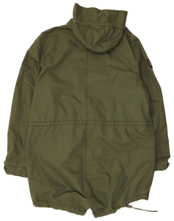 Jaqueta Parka masculina Superdry com capuz UK 44 2XL algodão cáqui