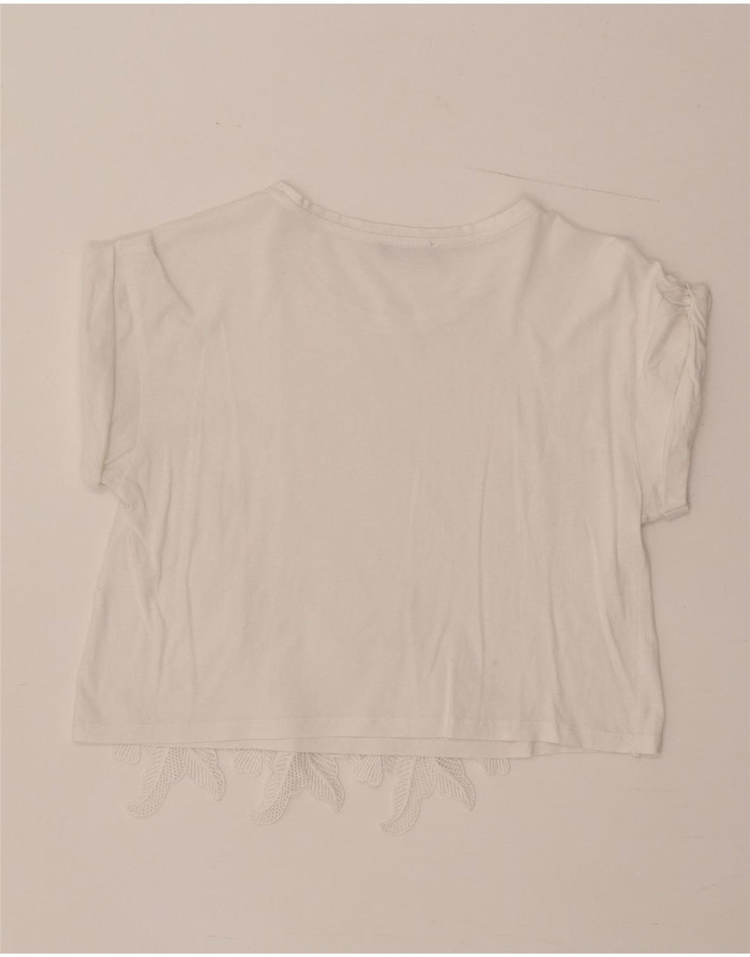 Blusa feminina Zara Top UK 12 médio branco floral