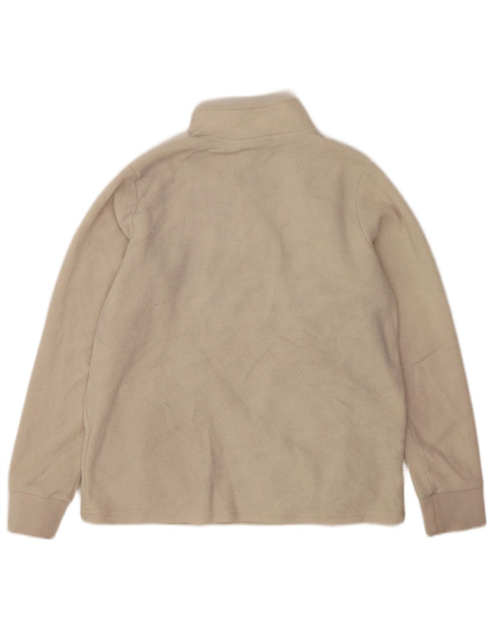 Suéter de lã masculino Nautica com zíper e gola média, poliéster branco