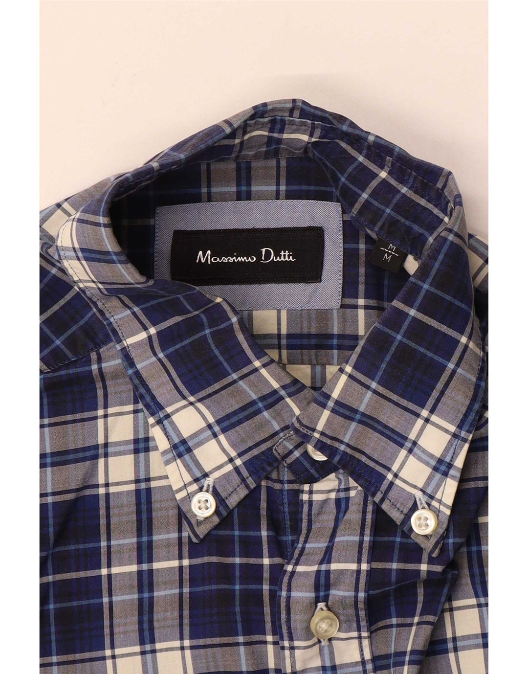 Camisa masculina Massimo Dutti xadrez azul médio