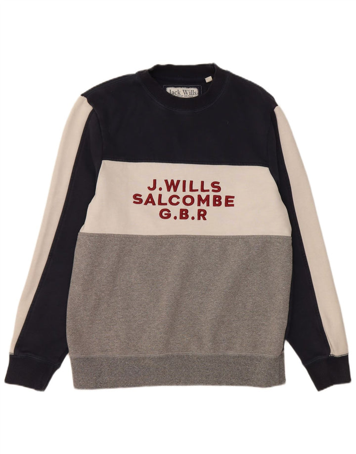 Jack Wills masculino Salcombe moletom grande bloco colorido multicolorido