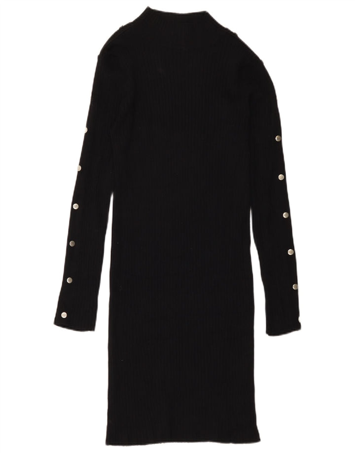 Zara Vestido Jumper Feminino Reino Unido 12 Viscose Preto Médio