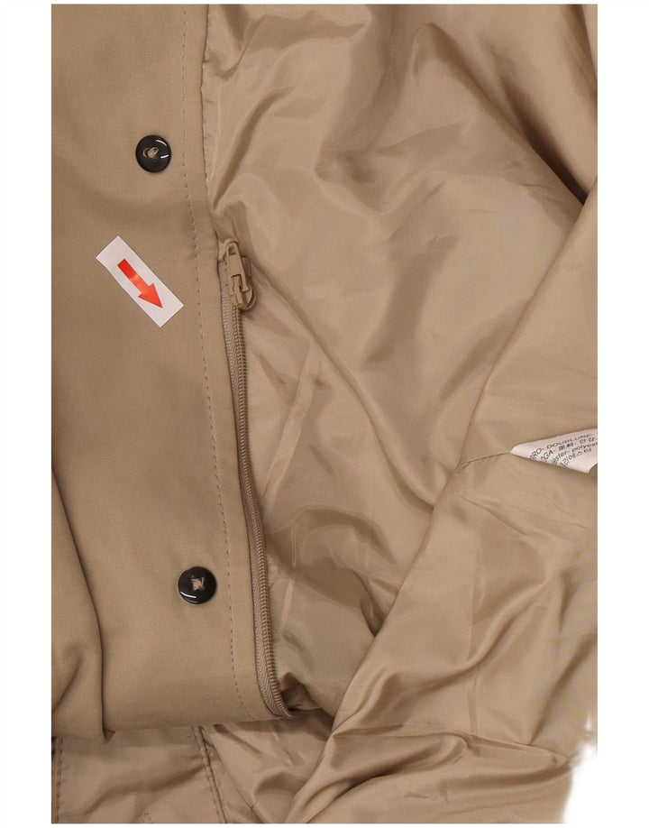 Zara Mens Trench Coat UK 38 Poliéster Bege Médio
