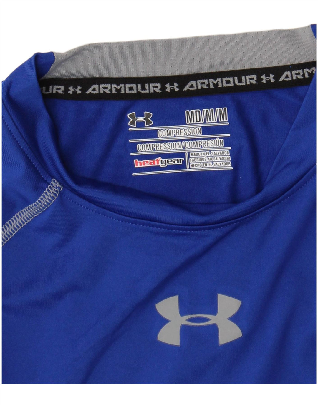 Under Armour Womens Heat Gear Graphic Top Manga Longa Reino Unido 12 Médio Azul