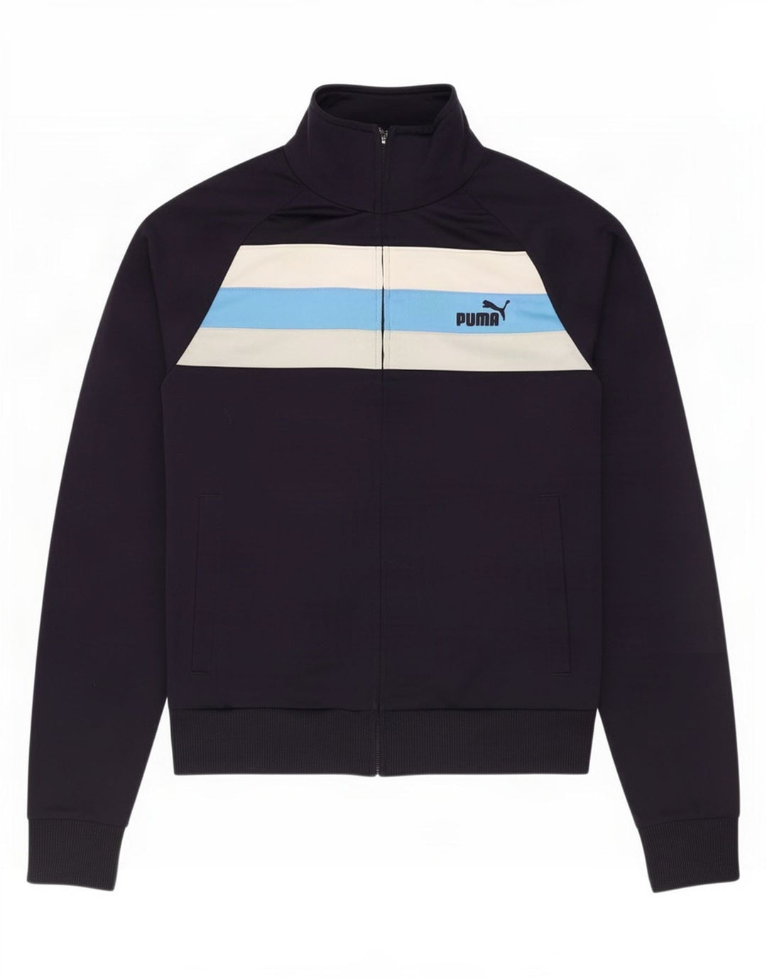 Puma Mens Treino Top Jaqueta Pequena Azul Marinho Colourblock Poliéster