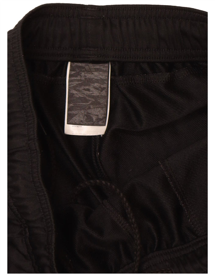 Calças de treino masculinas Adidas UK 38/40 poliéster preto médio