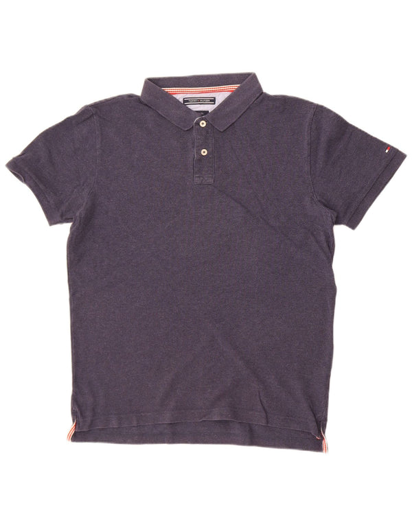 Camisa polo masculina Tommy Hilfiger Slim Fit grande algodão azul marinho