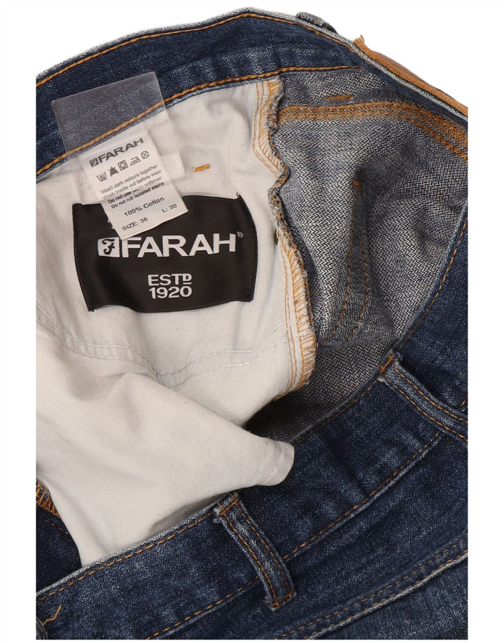 Calça jeans reta masculina Farah W36 L30 algodão azul