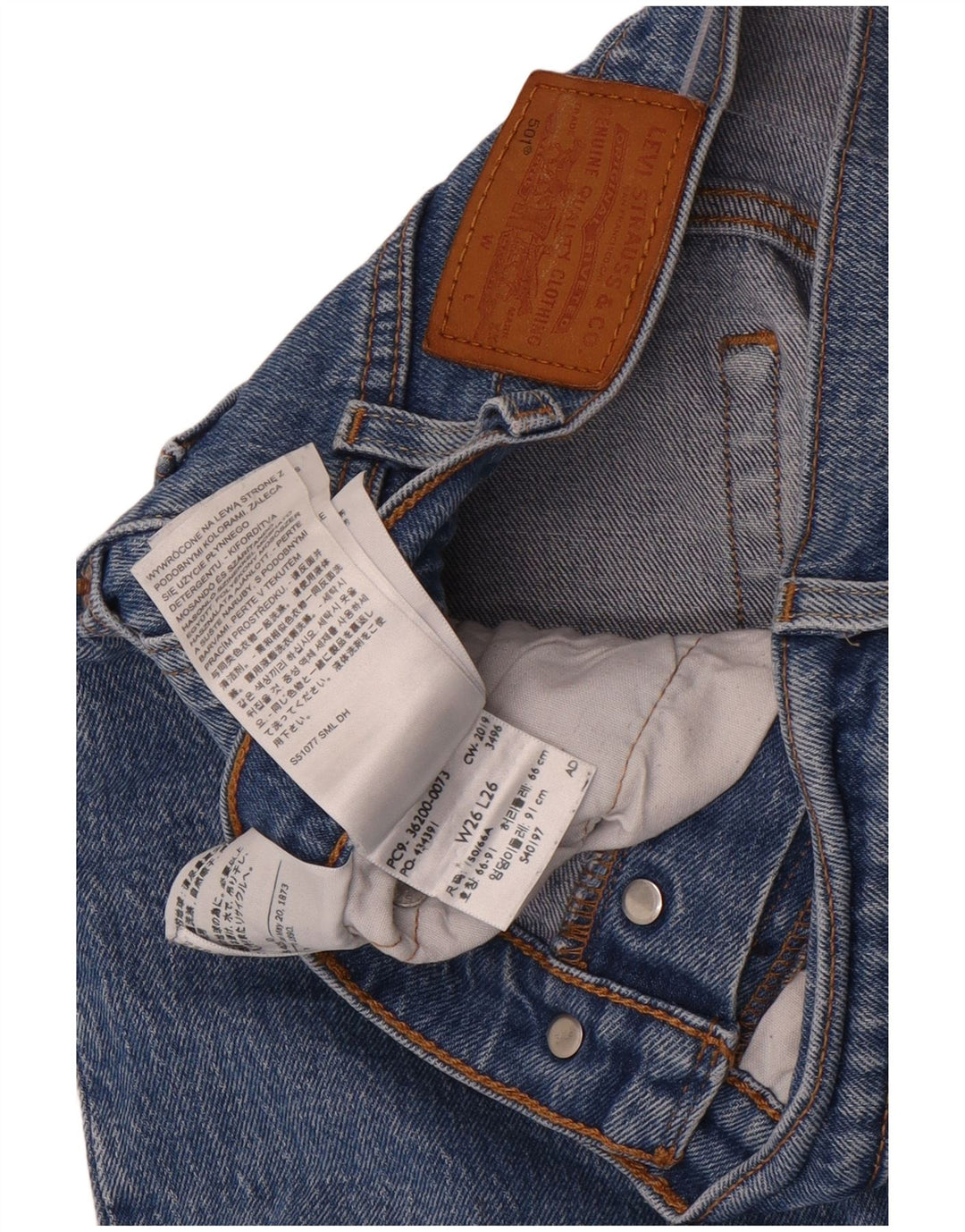 Levi's Masculino 501 Straight Jeans W26 L26 Azul Algodão
