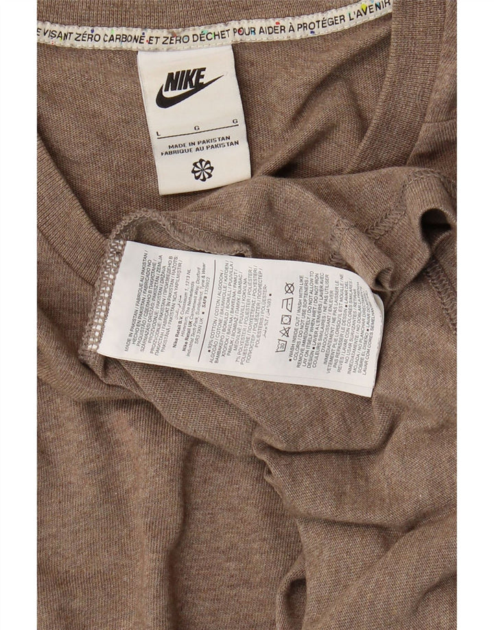 Camiseta masculina NIKE Top grande de algodão marrom