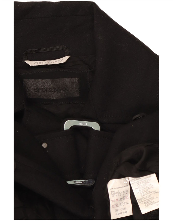 Jaqueta Blazer Feminina Sportmax Reino Unido 10 Pequena Lã Preta