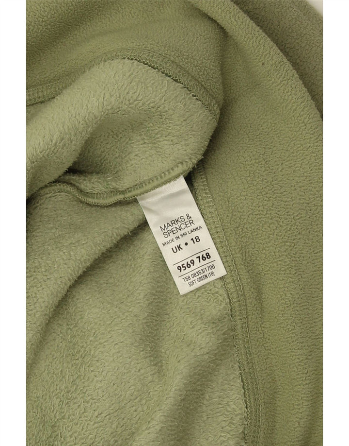 Jaqueta feminina de lã grande Marks & Spencer UK 18 XL poliéster verde