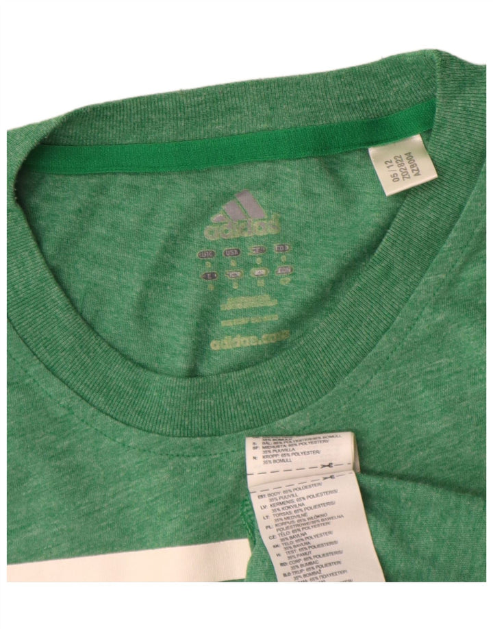 Adidas masculino Boston Celtics camiseta gráfica top pequeno verde poliéster