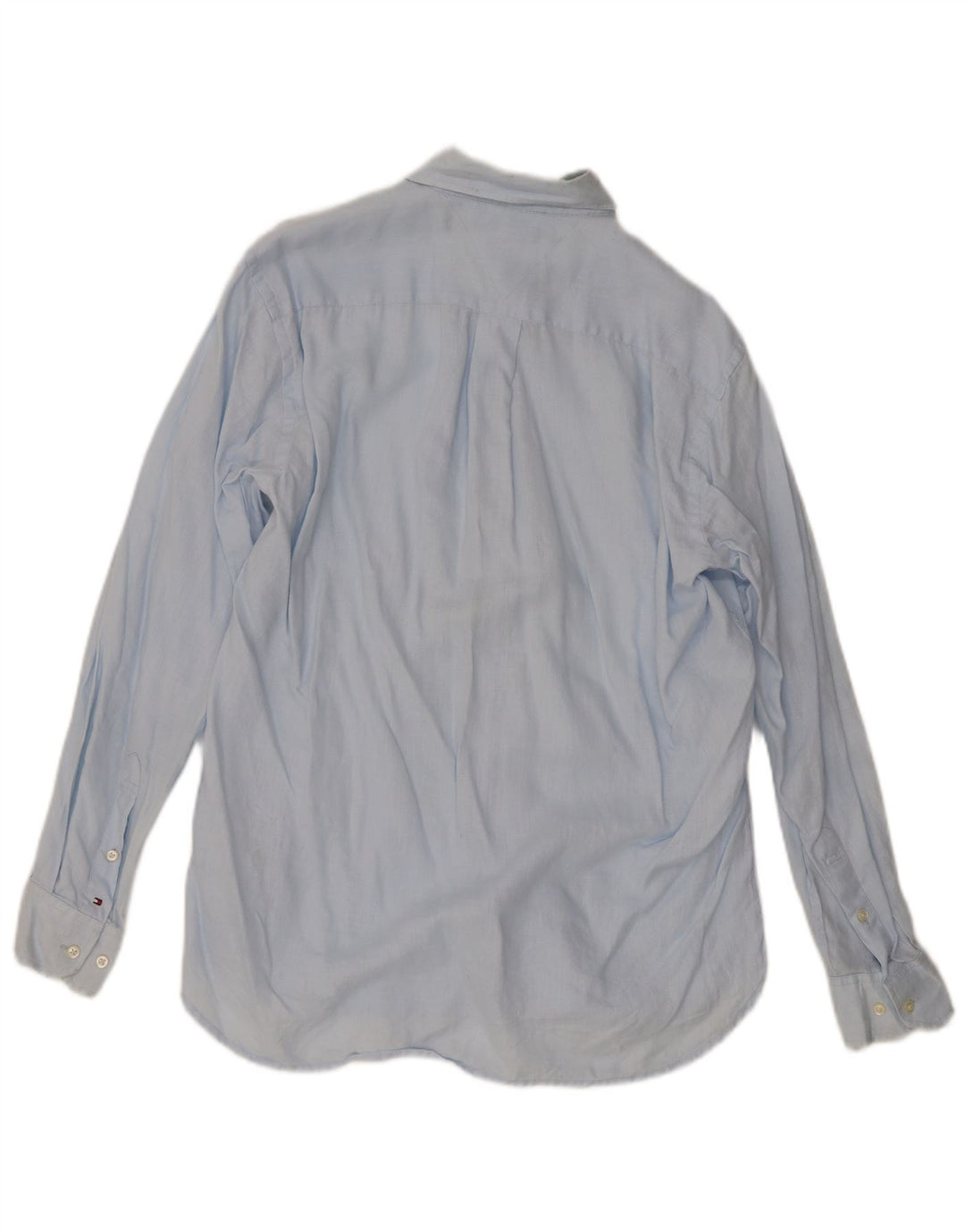 Camisa masculina Tommy Hilfiger pequena linho azul