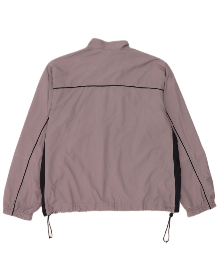 Adidas Womens Tracksuit Top Jacket UK 14 Grande Roxo Colorblock Poliéster
